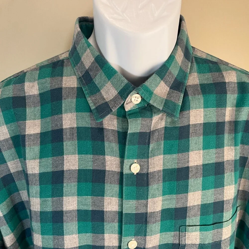 Bonobos Men's blue and green plaid Slim Fit long sleeve shirts XLT XLL Tall XL